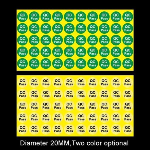 1000 PCS Round Shape QC Pass Sticker QC Pass Label (Green) - Image 3