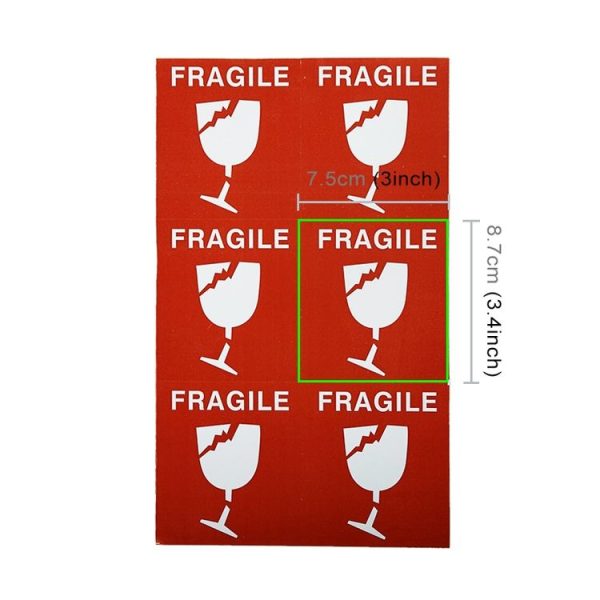 10pcs Self-adhesive English Warning Sticker Fragile Label - Image 2