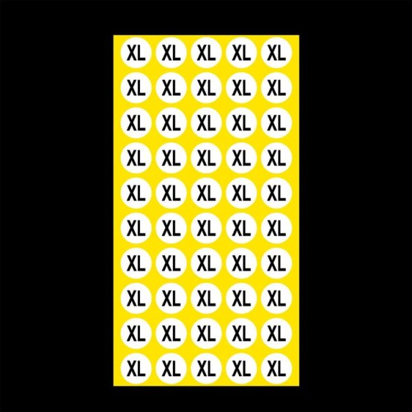 1000 PCS Round Shape Size Sticker Clothes Size Label, Size: XL - Image 3