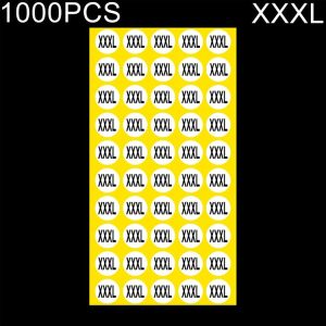 1000 PCS Round Shape Size Sticker Clothes Size Label, Size: XXXL