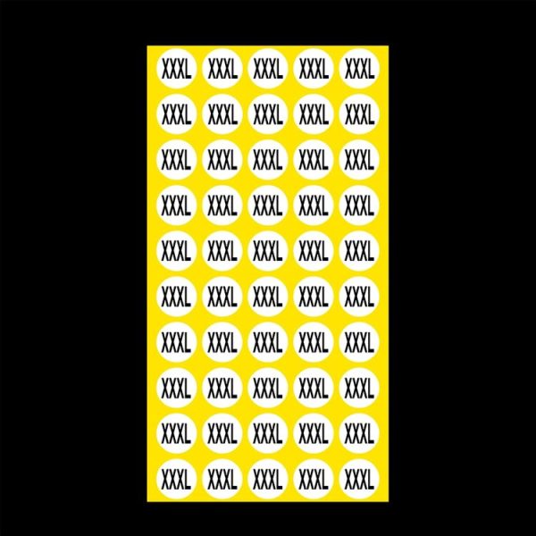 1000 PCS Round Shape Size Sticker Clothes Size Label, Size: XXXL - Image 3