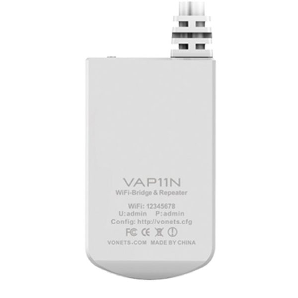 VONETS VAP11N Mini WiFi 300Mbps Repeater WiFi Bridge, Best Partner of IP Device / IP Camera / IP Printer / XBOX / PS3 / IPTV / Skybox (White) - Image 4