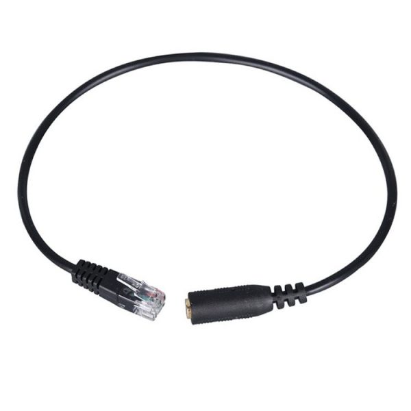 3.5mm Jack to RJ9 PC / Mobile Phones Headset to Office Phone Adapter Convertor Cable, Length: 32cm (Black) - Image 2
