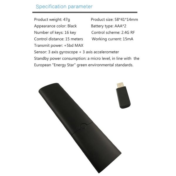 Q5 2.4G RF 3D Brushed Fashion Sense Universal Voice Version Air Mouse Remote Controller - Image 9