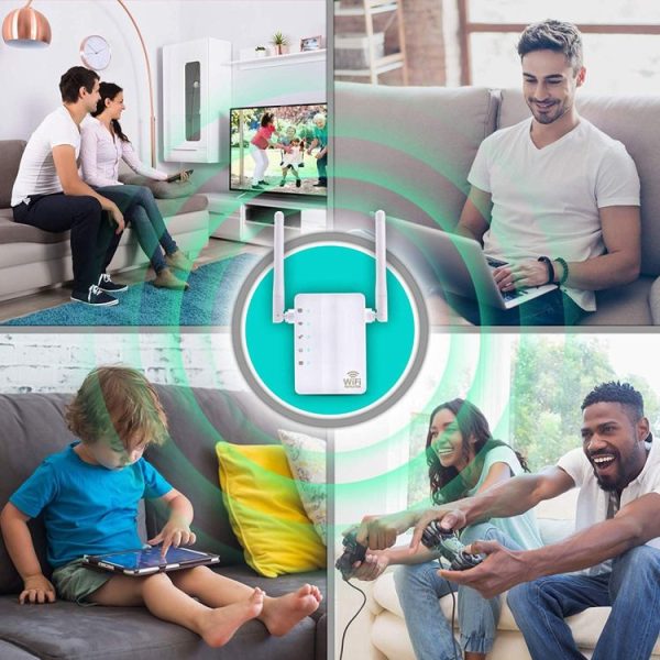 300Mbps Wireless-N Range Extender WiFi Repeater Signal Booster Network Router with 2 External Antenna, EU Plug (Black) - Image 14