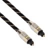 2m OD6.0mm Gold Plated Metal Head Woven Net Line Toslink Male to Male Digital Optical Audio Cable - Image 2