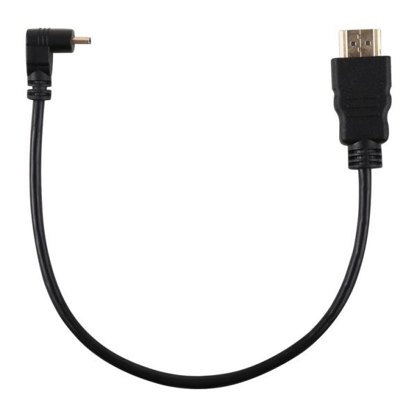 30cm 4K HDMI Male to Micro HDMI Reverse Angled Male Gold-plated Connector Adapter Cable - Image 3