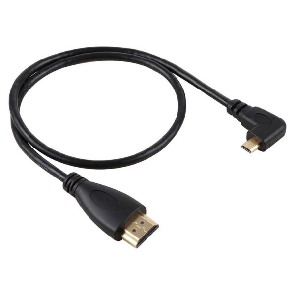 50cm 4K HDMI Male to Micro HDMI Right Angled Male Gold-plated Connector Adapter Cable - Image 2