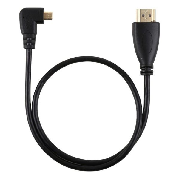 50cm 4K HDMI Male to Micro HDMI Right Angled Male Gold-plated Connector Adapter Cable - Image 3