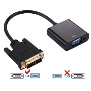 DVI-D 24+1 Pin Man to VGA 15 Pin HDTV Adapter Converter (Black)