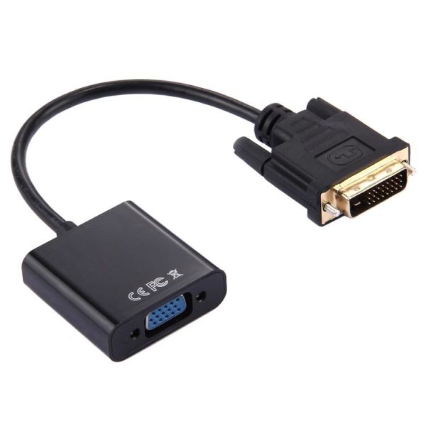 DVI-D 24+1 Pin Man to VGA 15 Pin HDTV Adapter Converter (Black) - Image 2