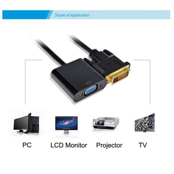 DVI-D 24+1 Pin Man to VGA 15 Pin HDTV Adapter Converter (Black) - Image 4