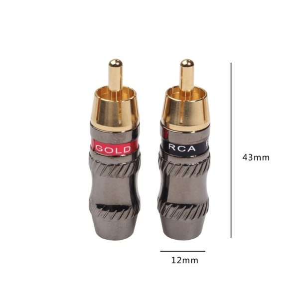 REXLIS TR026 2 PCS RCA Male Plug Audio Jack Gold Plated Adapter for DIY Audio Cable & Video cable - Image 4