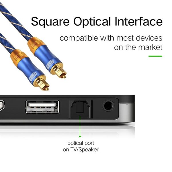 EMK LSYJ-A010 1m OD6.0mm Gold Plated Metal Head Toslink Male to Male Digital Optical Audio Cable - Image 4