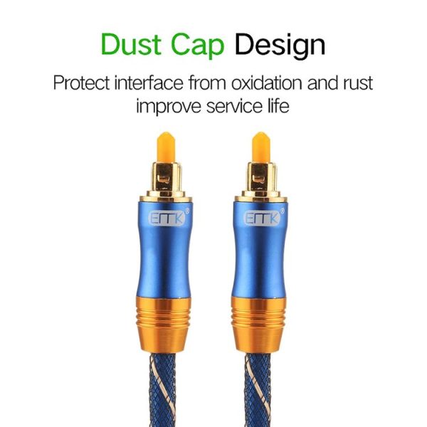 EMK LSYJ-A010 1m OD6.0mm Gold Plated Metal Head Toslink Male to Male Digital Optical Audio Cable - Image 5