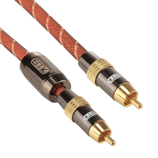 EMK TZ / A 1m OD8.0mm Gold Plated Metal Head RCA to RCA Plug Digital Coaxial Interconnect Cable Audio / Video RCA Cable - Image 2