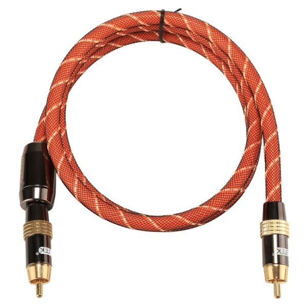 EMK TZ / A 1m OD8.0mm Gold Plated Metal Head RCA to RCA Plug Digital Coaxial Interconnect Cable Audio / Video RCA Cable - Image 3