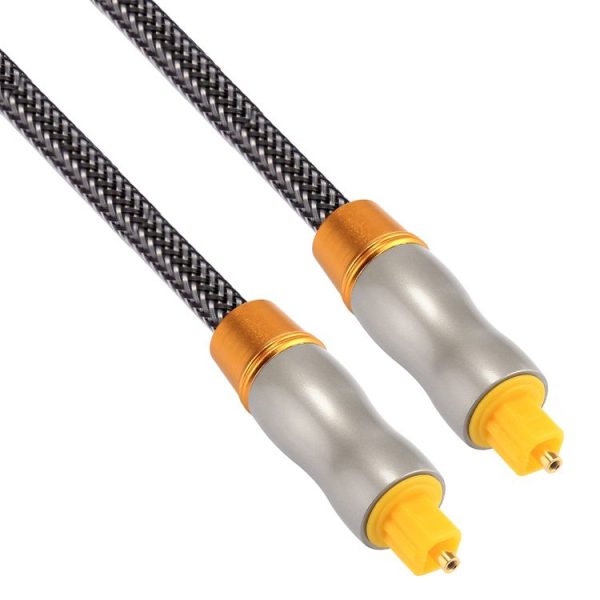 3m OD6.0mm Gold Plated Metal Head Woven Line Toslink Male to Male Digital Optical Audio Cable - Image 2