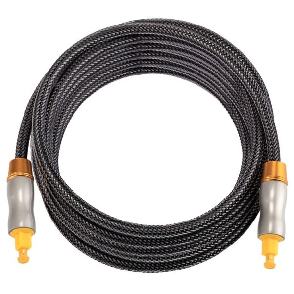 3m OD6.0mm Gold Plated Metal Head Woven Line Toslink Male to Male Digital Optical Audio Cable - Image 3