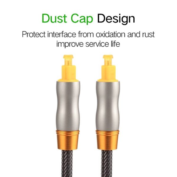 3m OD6.0mm Gold Plated Metal Head Woven Line Toslink Male to Male Digital Optical Audio Cable - Image 5