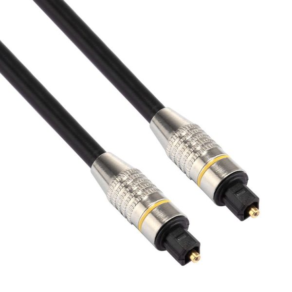 2m OD6.0mm Nickel Plated Metal Head Toslink Male to Male Digital Optical Audio Cable - Image 2