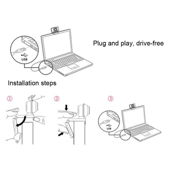 Aoni C33 Beauty FHD 1080P IPTV WebCam Teleconference Teaching Live Broadcast Computer Camera with Microphone, Drive-free Plug and Play (Black) - Image 5