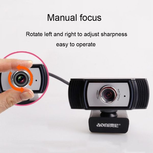 Aoni C33 Beauty FHD 1080P IPTV WebCam Teleconference Teaching Live Broadcast Computer Camera with Microphone, Drive-free Plug and Play (Black) - Image 7