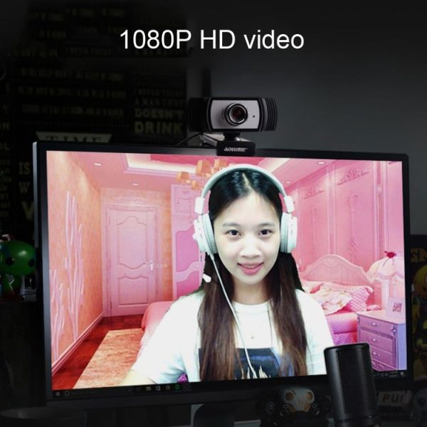 Aoni C33 Beauty FHD 1080P IPTV WebCam Teleconference Teaching Live Broadcast Computer Camera with Microphone, Drive-free Plug and Play (Black) - Image 8