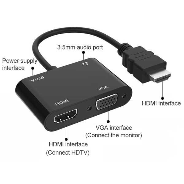 Onten 5165HV HDMI to HDMI + VGA Adapter - Image 4
