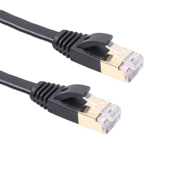 10m CAT7 10 Gigabit Ethernet Ultra Flat Patch Cable for Modem Router LAN Network - Built with Shielded RJ45 Connectors (Black) - Image 3