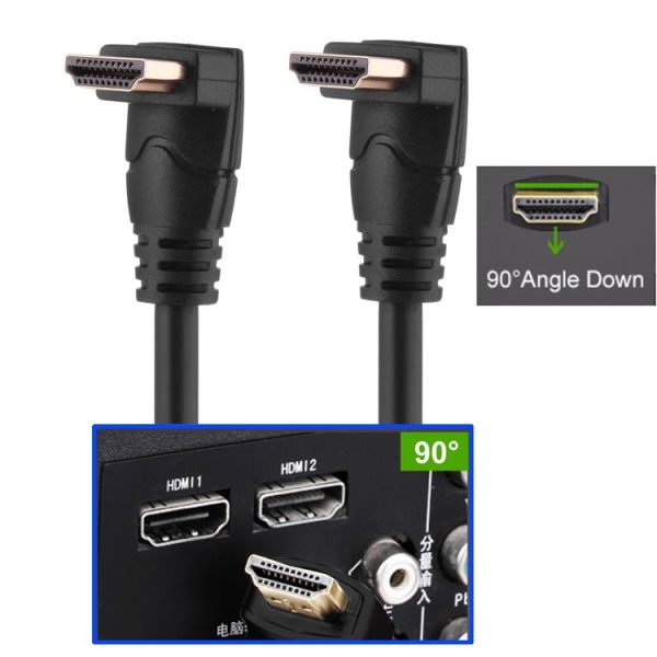 1.8m 4K*2K HDMI 2.0 Version High Speed 90 Degree Right Angle HDMI Male to 90 Degree Right Angle HDMI Male Cable with Ethernet - Image 4