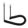 4 Core Male to Male RJ11 Spring Style Telephone Extension Coil Cable Cord Cable, Stretch Length: 2m (Black)