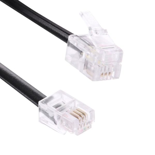 4 Core Male to Male RJ11 Spring Style Telephone Extension Coil Cable Cord Cable, Stretch Length: 2m (Black) - Image 3