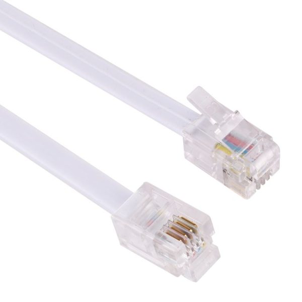 4 Core Male to Male RJ11 Spring Style Telephone Extension Coil Cable Cord Cable, Stretch Length: 3m (White) - Image 3