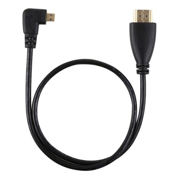 50cm 4K HDMI Male to Micro HDMI Left Angled Male Gold-plated Connector Adapter Cable - Image 3