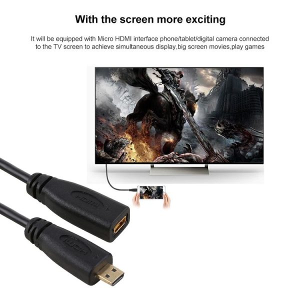 30cm 1080P Micro HDMI Female to Male Gold-plated Connector Adapter Cable - Image 6