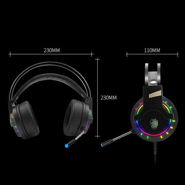 K3 Virtual 7.1 Stereo RGB Backlit Headset with Microphone (Black) - Image 3