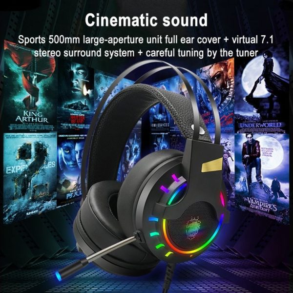 K3 Virtual 7.1 Stereo RGB Backlit Headset with Microphone (Black) - Image 7