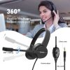 EKSA H12 3.5mm Head-mounted Noise Reduction Wired Headset with Microphone (Black) - Image 4