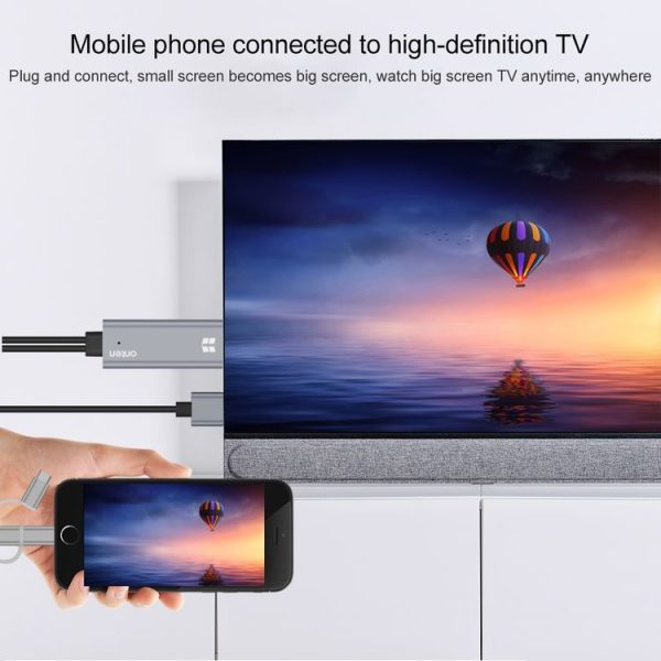 Onten OTN-7537A 3 in 1 1080P Mobile HD Screen Player Adapter Cable (Grey) - Image 4