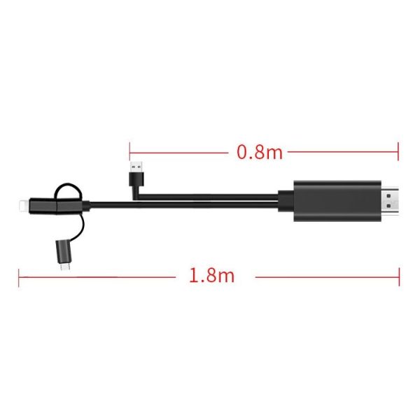 OT-7537S 3 in 1 1080P Mobile HD Screen Player HDTV Cable - Image 2