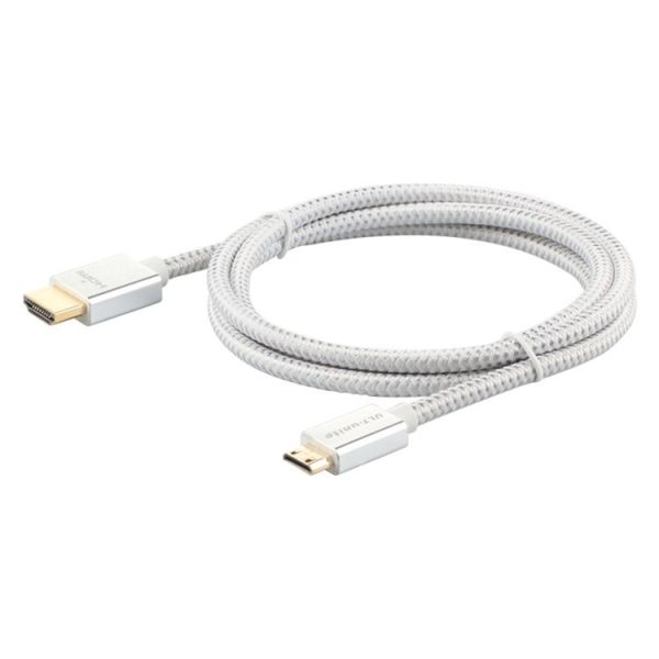 ULT-unite Gold-plated Head HDMI 2.0 Male to Mini HDMI Male Nylon Braided Cable, Cable Length: 3m (Silver) - Image 3