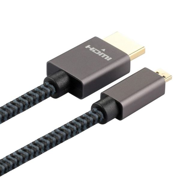 ULT-unite Gold-plated Head HDMI Male to Micro HDMI Male Nylon Braided Cable, Cable Length: 1.2m (Black) - Image 2