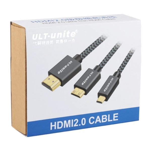 ULT-unite Gold-plated Head HDMI Male to Micro HDMI Male Nylon Braided Cable, Cable Length: 1.2m (Black) - Image 6