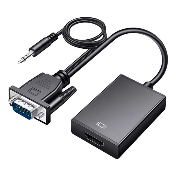 HDCO-VGAM2 1080P VGA Male to HDMI Female Converter with 3.5mm Audio Cable - Image 2