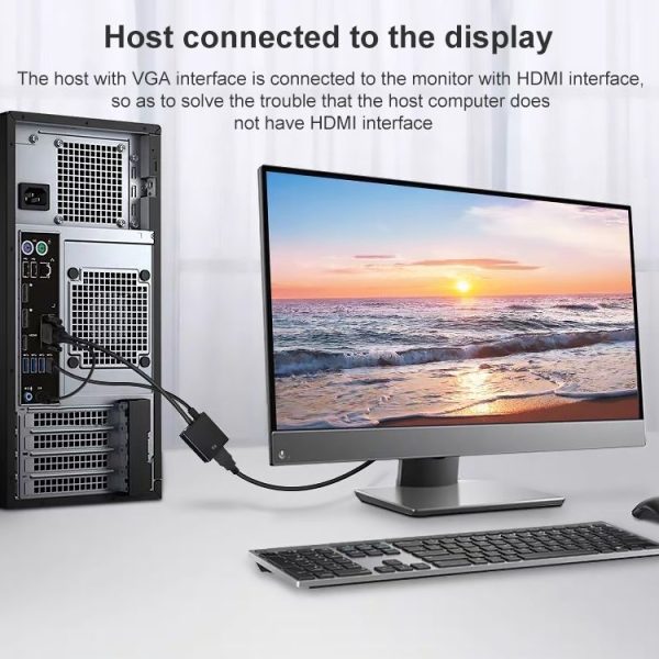 HDCO-VGAM2 1080P VGA Male to HDMI Female Converter with 3.5mm Audio Cable - Image 5