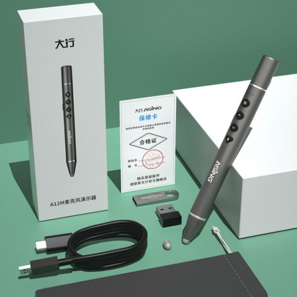 ASiNG A12M 3 In 1 Touch Voice Laser Page Turning Pen Wireless Presenter - Image 7