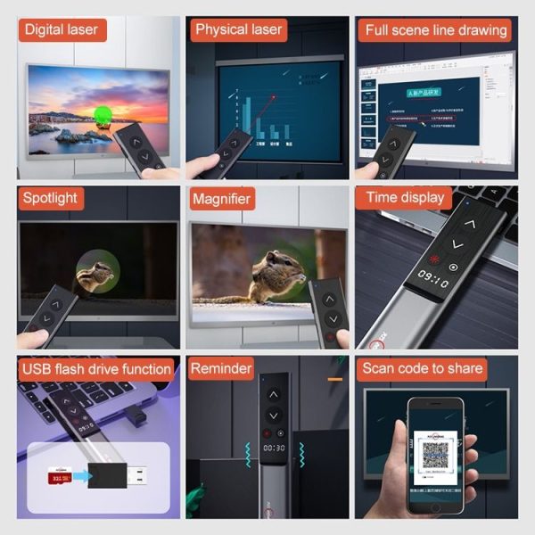 ASiNG A16 32GB PPT Laser Page Turning Pen Electronic Remote Control Pen Smart Wireless Presenter - Image 3