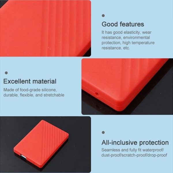 Silicone Shockproof Case for WD My Passport 4 / 5T Hard Drive (Black) - Image 7