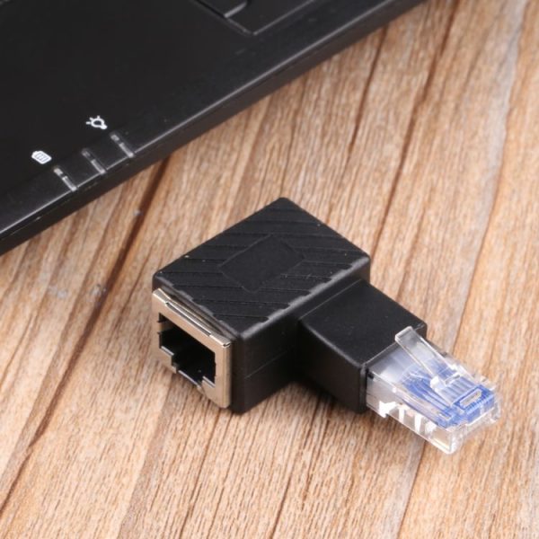 RJ45 Male to Female Converter 90 Degrees Extension Adapter for Cat5 Cat6 LAN Ethernet Network Cable - Image 4